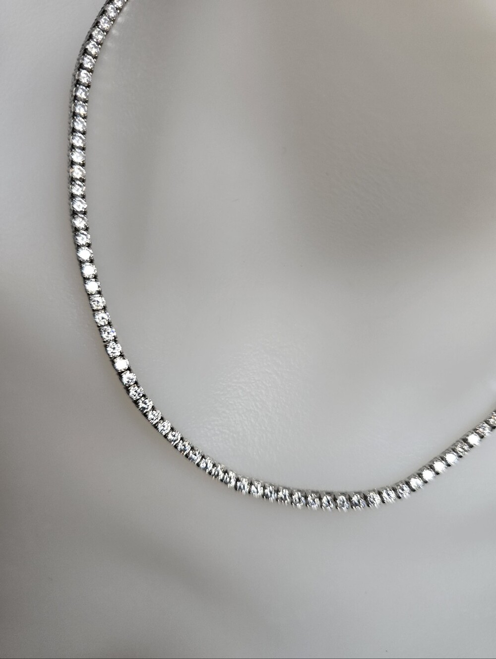 Qorn Moissanite Tennis Chain 3mm 18" GRA Certified Flawless FL D Color 3EX Steel